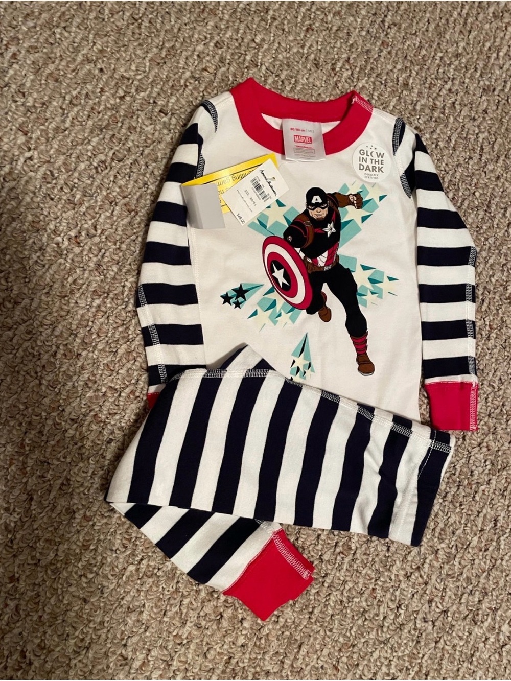 NWT Hanna Andersson Captain America Glow-in-the-Dark Pajama Set